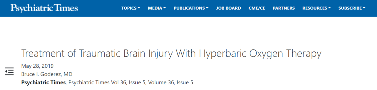 Treatment of Traumatic Brain Injury With Hyperbaric Oxygen Therapy ...